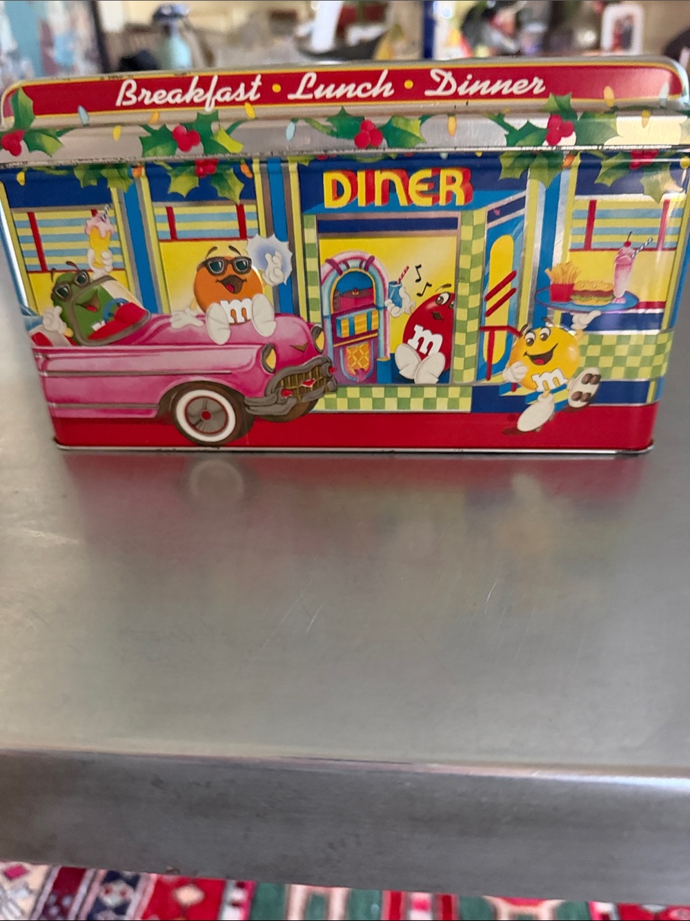 Vintage 1996 M&M’s Christmas Village Diner Tin #04 🎄 Limited Edition